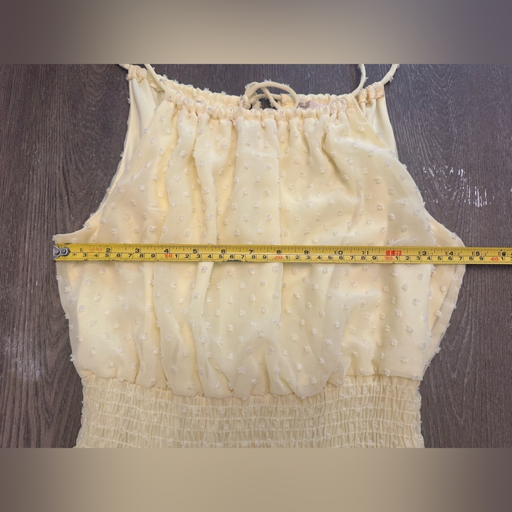 ALTARD STATE BUTTER YELLOW RUFFLE ADJUSTABLE STRAP DRESS - Size Medium SKU:69 - Picture 4 of 6
